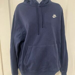 Nike Blue Pullover Hoodie with Swoosh Logo